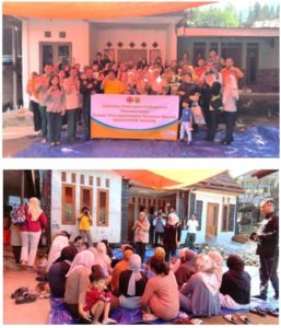 Keterangan : Peningkatan partisipasi masyarakat dan dunia usaha dalam penanganan PascabencanaKabupaten/Kota bertempat di Kecamatan Megamendung Desa Megamendung.