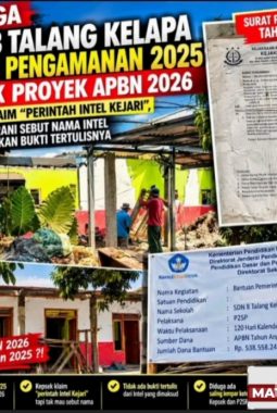 VIRAL! PROYEK APBN 2026 SDN 8 TALANG KELAPA DIDUGA GUNAKAN SURAT PENGAMANAN TAHUN 2025, KEPSEK KLAIM ATAS PERINTAH INTEL KEJARI